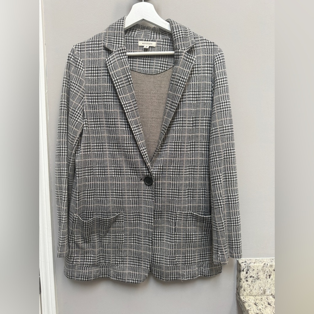 🤍 Max Studio Plaid Blazer M